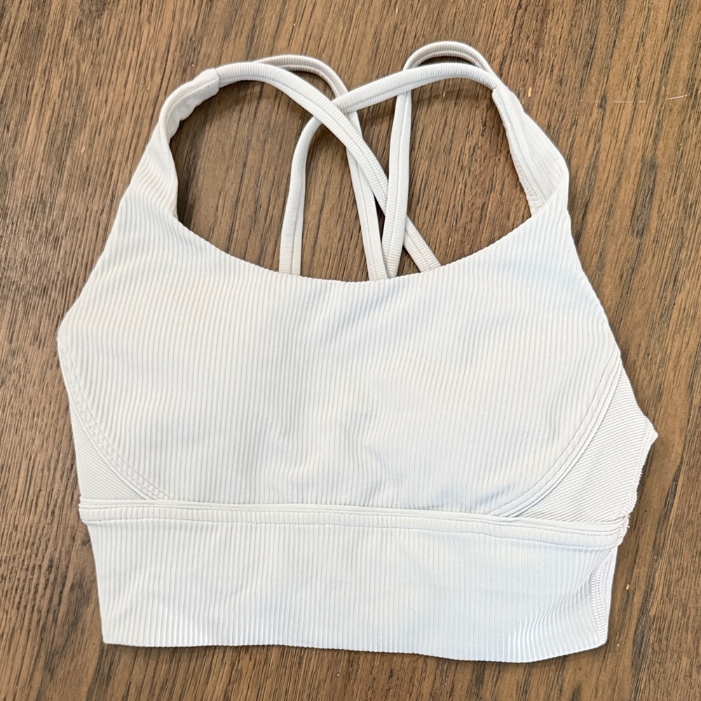 Lululemon Athletica White Ribbed sports bra